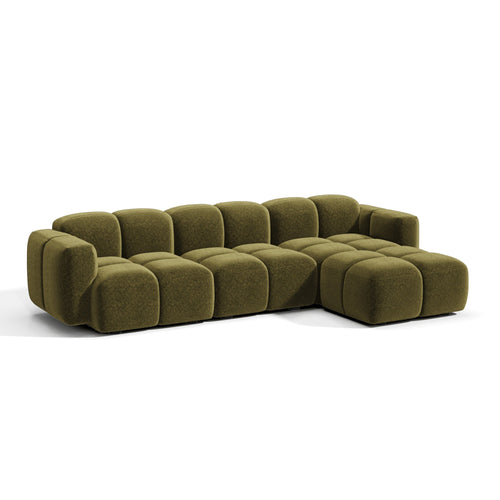 Premium Interiors - Modulaire bank MOSS - fluweel met structuur  258cm