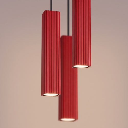 Sollux Lighting Hanglamp RAYO 3P rood - 20x20x108cm