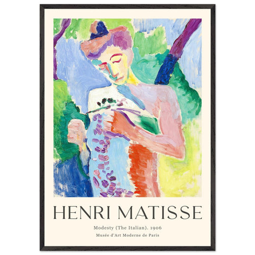 Artfulprints Poster met Lijst Matisse - Modesty 1906   - 70x100 cm - Meerkleurig
