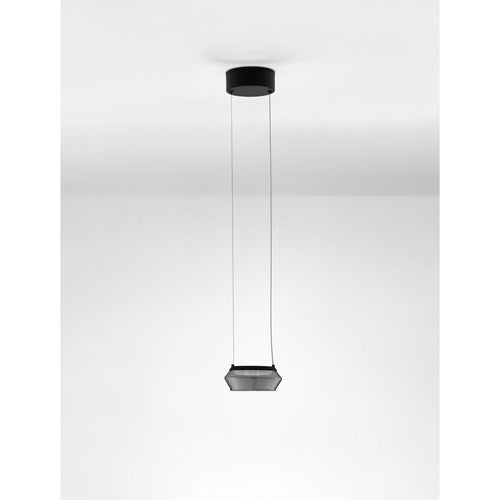 Nova Luce JAILYN Slanke hanglamp voor aan het plafond, zandkleurig zwart, rookkleurige LED 8W 320lm 3000K