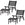 WOOOD tuin fauteuil + hocker Puk - Aluminium - Zwart - Set van 2