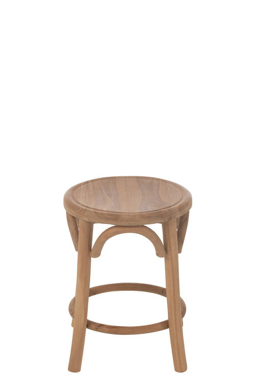 J-Line kruk Ali - teak hout - naturel - vtwonen shop