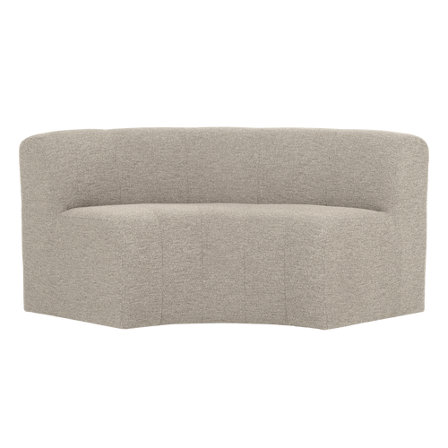 WOOOD eetbank halfronde hoek rug Mojo Base - Bouclé - Beige - 83x152x76
