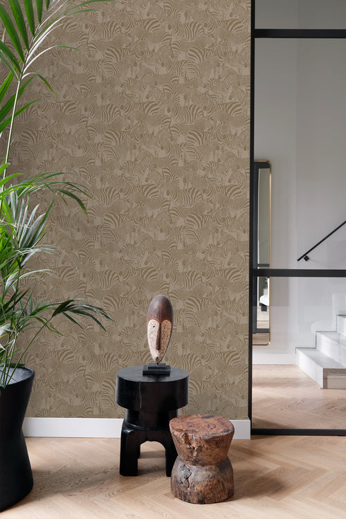 Origin Wallcoverings behang zebra's donker beige - 50 x 900 cm - 347911 - vtwonen shop