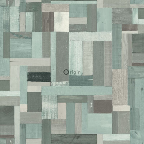Origin Wallcoverings behang sloophout motief vergrijsd groen - 53 cm x 10,05 m - 337225 - vtwonen shop