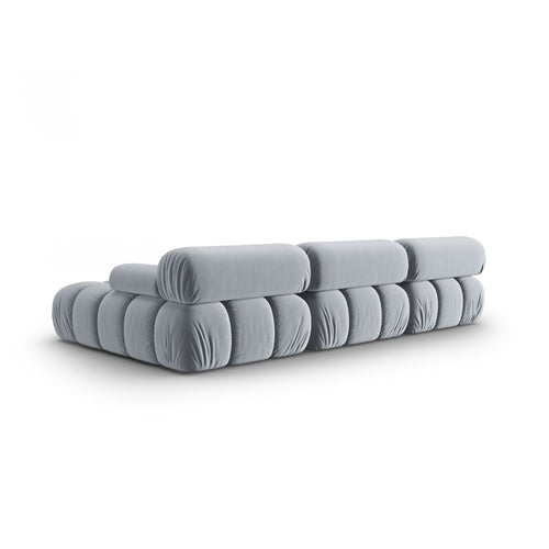 Cosmopolitan Design - Modulaire hoekbank rechts Cortina 4-zits, flueel lichtblauw - 155x282x70cm