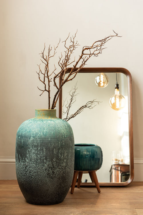 J-Line vaas Vintage - keramiek - azuur - small - Ø 33.5 cm - vtwonen shop