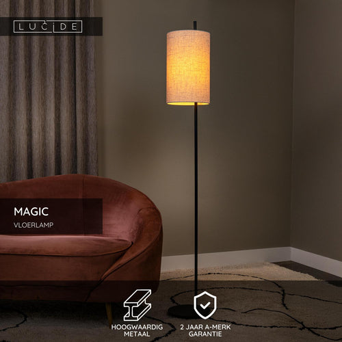 Lucide vloerlamp MAGIC - 1xE27 - Zwart