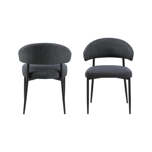 Rebellenclub Eetkamerstoel Eldor - Set Van 2 - Donker Grijs - vtwonen shop