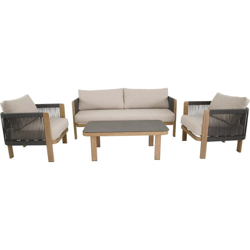 Lesli Living loungebank Sora - zwart - 177x74x66cm