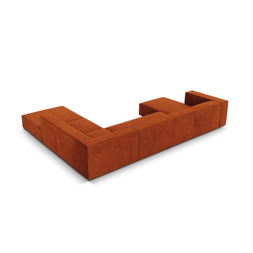 Cosmopolitan Design - Panoramische hoekbank rechts Turin 6-zits, structurele stof terracotta - 270x365x68cm