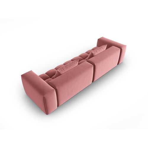 Cosmopolitan Design - Modulaire bank Verona 5-zits, flueel flamingo - 85x290x70cm