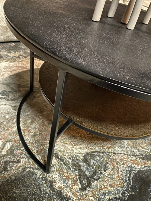 StarFurn Salontafel Lecia - Rond Goud Metaal - 80x80x50cm