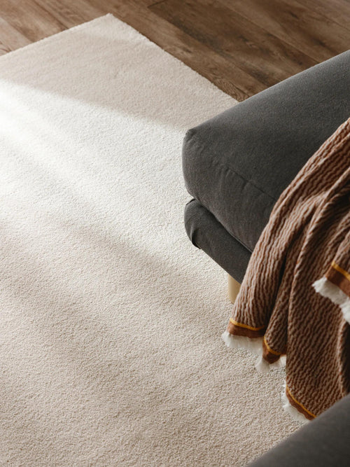 benuta wasbaar shaggy vloerkleed Melvin - crème - 200x200 cm