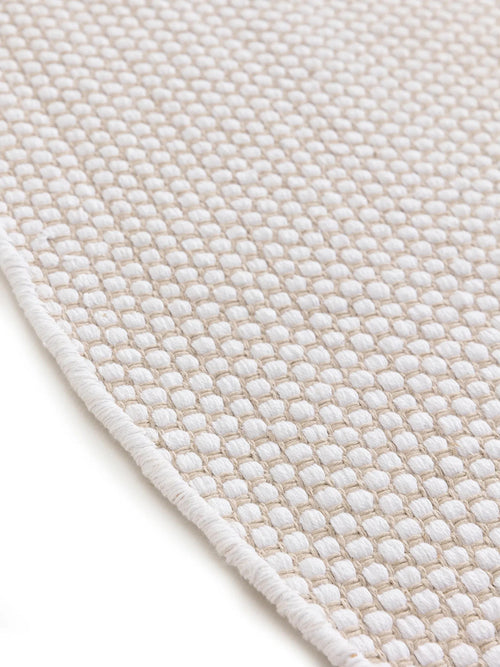 benuta katoenen vloerkleed Ron - wit - ø 120 cm