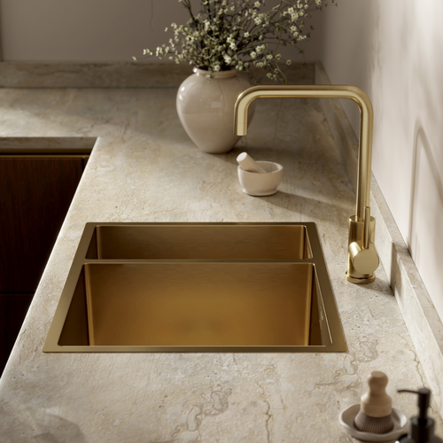 LOMAZOO Spoelbak Keuken Goud Maxion - 61,5 x 41 cm - RVS