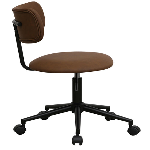Furnhouse bureaustoel Roxy - Donkerbruin - Kunstleer - 57x56x74