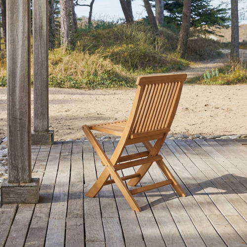 Tikamoon Set van 2 massief acaciahouten tuinstoelen - Bruin