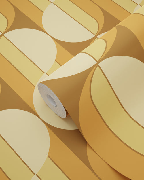 ESTAhome behang retro ornamenten oranje en bruin - 50 x 900 cm - 131591 - vtwonen shop