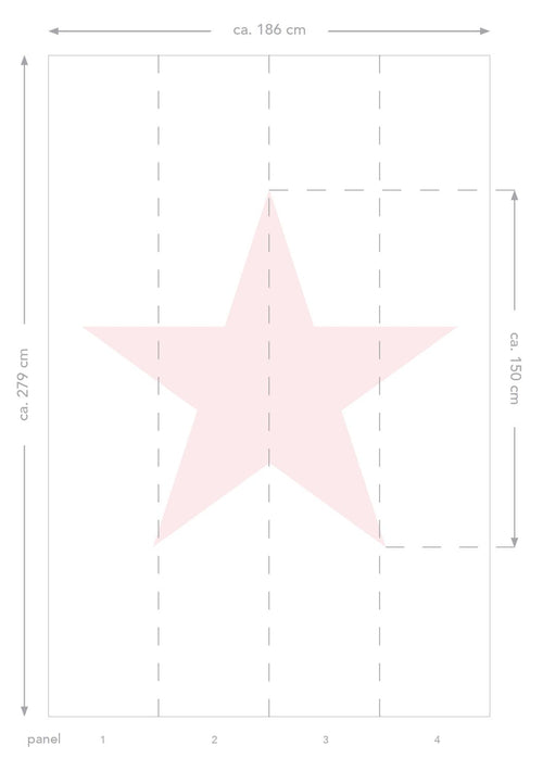 ESTAhome fotobehang grote ster licht roze - 186 x 279 cm - 158851 - vtwonen shop