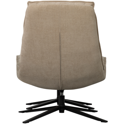 WOOOD draaifauteuil met hocker Kube - Chenille stof - Naturel - vtwonen shop