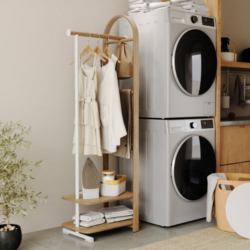 Umbra kapstok Bellwood - 39 x 44 x 168 cm - wit/naturel