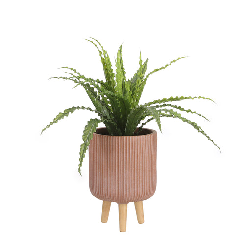 Mica Decorations Asplenium Kunstplant in Bloempot Stan - H54 x Ø66 cm - Groen