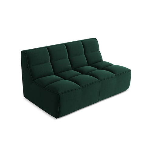 LaMiaSofa Tweezits modulaire bank Belluno - velours - flessengroen - 160x93x75