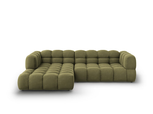 Cosmopolitan Design Modulaire hoekbank links Sky 4-zits, flueel, lichtgroen - 162x272x70cm