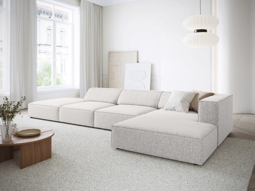 Cosmopolitan Design rechter hoekbank Arendal 5-zits, chenille, lichtgrijs - 166x341x70cm