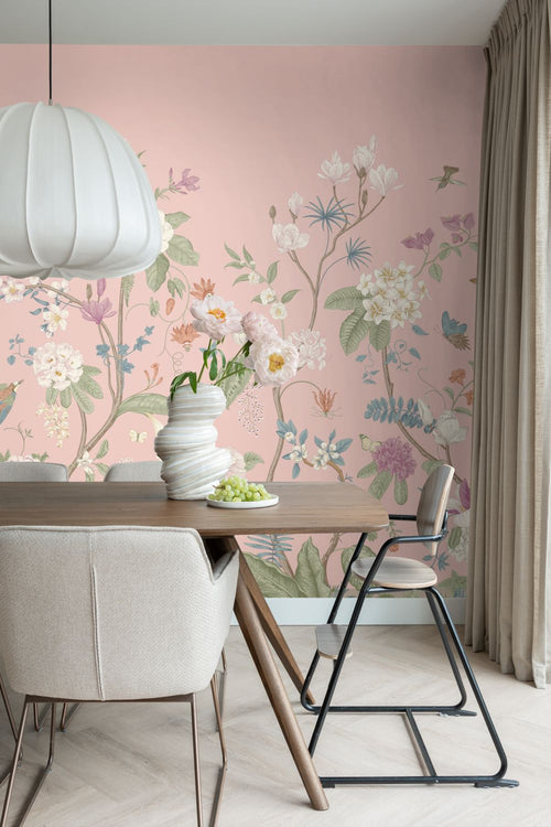 ESTAhome fotobehang bloemen roze en meerkleurig - 2.5 x 2.79 m - 159688