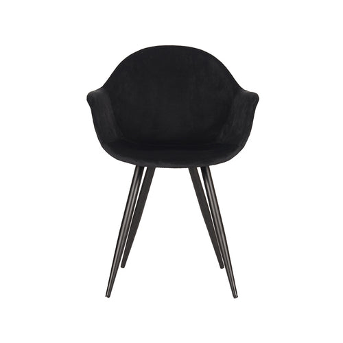 LABEL51 Eetkamerstoel Forli - Zwart Velvet - Zithoogte 48cm - Set van 2 - vtwonen shop