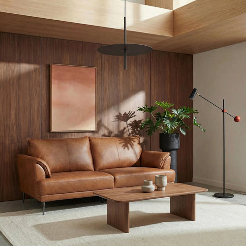 Furnhouse 3-zitsbank Soul - Cognacbruin - Leer - 90x195x88