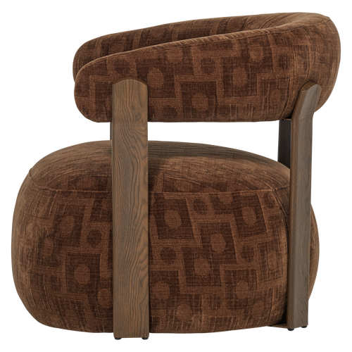 WOOOD fauteuil Foon - Structuurstof - Bruin - 78x82x73