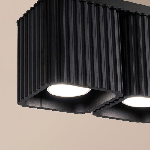 Sollux Lighting Plafondlamp RIFF 2 zwart GU10 - 20,5x10x12cm