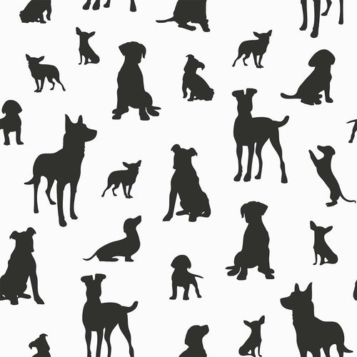 ESTAhome behang honden zwart wit - 50 x 900 cm - 139332