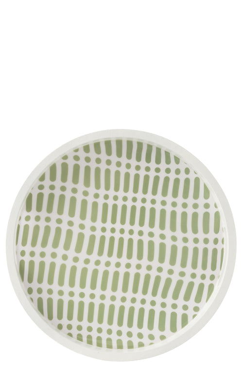 J-Line plateau Rond met Handvaten - hout - geel/naturel - vtwonen shop