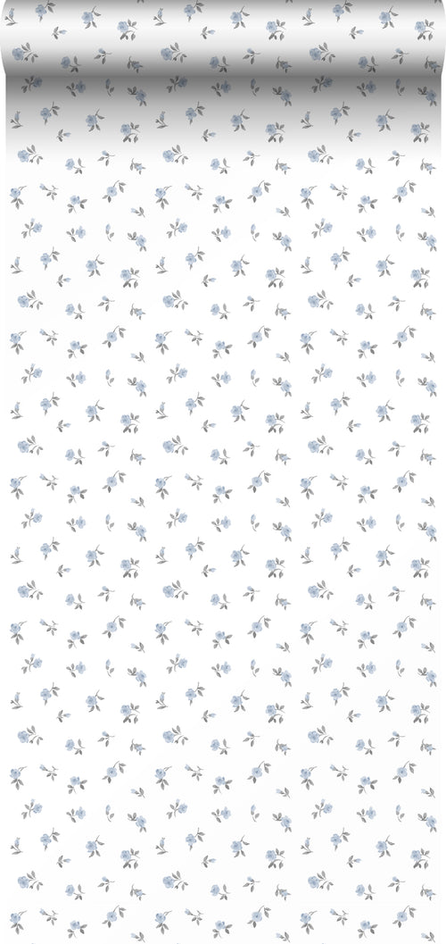 Sanders & Sanders behang bloemetjes blauw - 50 x 900 cm - 935397