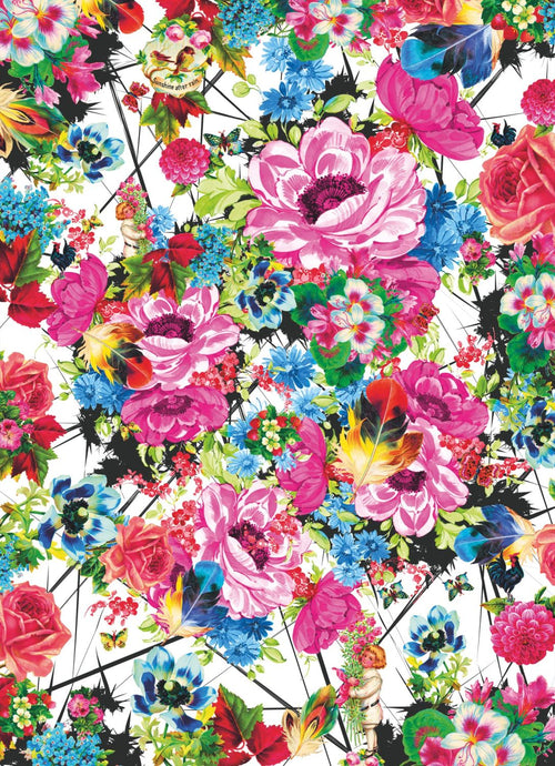 Sanders & Sanders fotobehang flowers multicolor - 184 x 254 cm - 612299