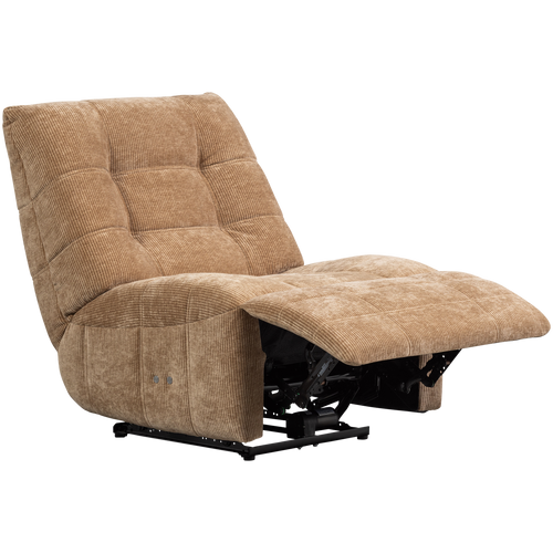WOOOD relaxfauteuil elektrisch Hein - Geweven Ribstof - Lichtbruin - vtwonen shop