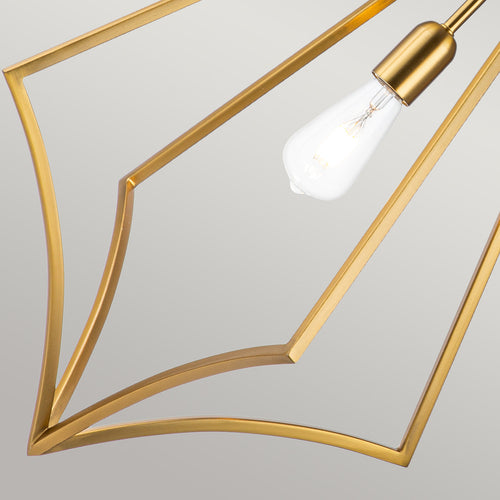Elstead Feiss Nico Hanglamp met draadframe, gepolijst messing