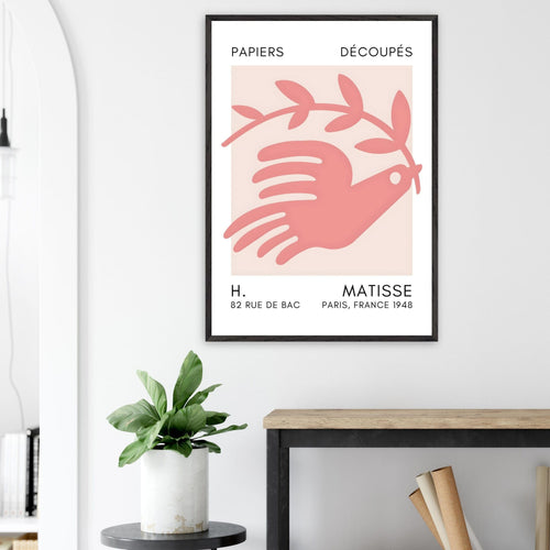 Artfulprints Poster Matisse - Peace dove taupe   - 50x70 cm - Taupe