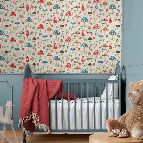 Cath Kidston Vliesbehang - Mushrooms Multi