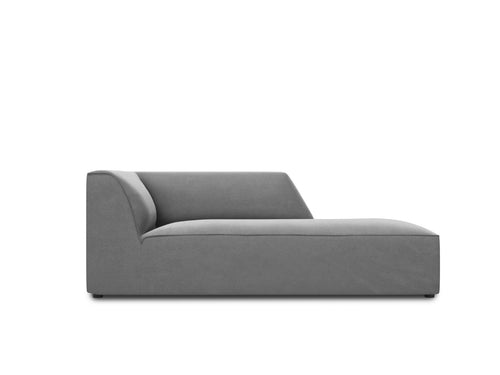 Micadoni - Rechter chaise longue "Ruby" flueel, grijs - 180x93x69cm