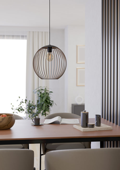 EGLO hanglamp Almanzora - e27 - ø 32 cm - zwart/koper