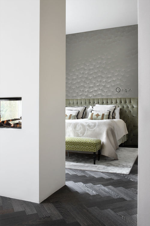 Origin Wallcoverings behang ginkgo bladeren warm grijs - 53 cm x 10.05 m - 347731 - vtwonen shop