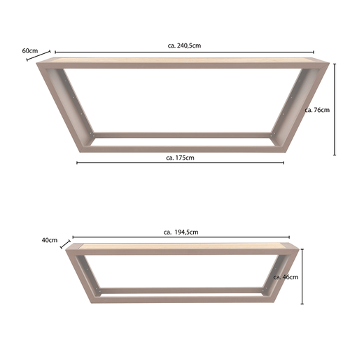 HOME DELUXE Stalen zitset KOBON Bruin - Made in Germany - 2 x bank + 1 x tafel