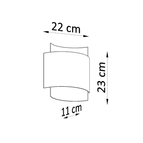 Sollux Lighting Wandlamp IMPACT zwart - 22x11x23cm