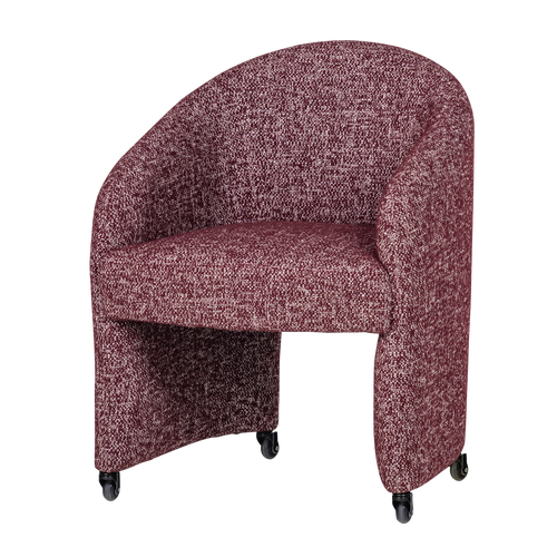 WOOOD eetkamerstoel met wielen Cordo - Melange - Bordeauxrood - 83x64x64