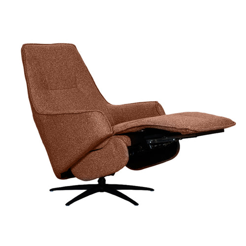 LABEL51 Fauteuil Odense Elektrisch - Oranje Bouclé - Draaibaar